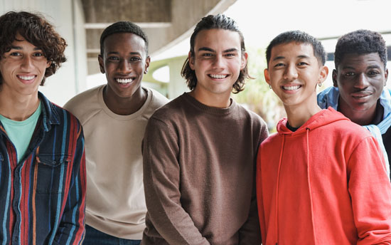 A group of friends, all of which are male