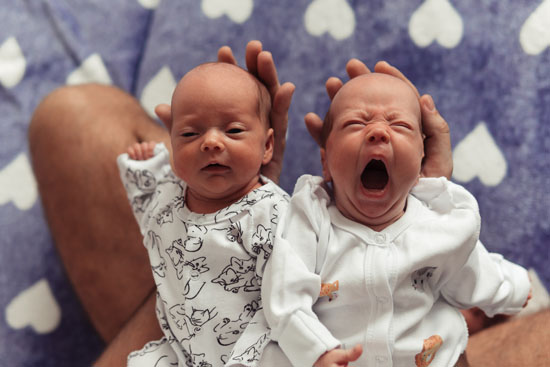 Two newborn twins