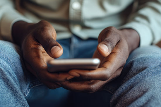A person holding a phone