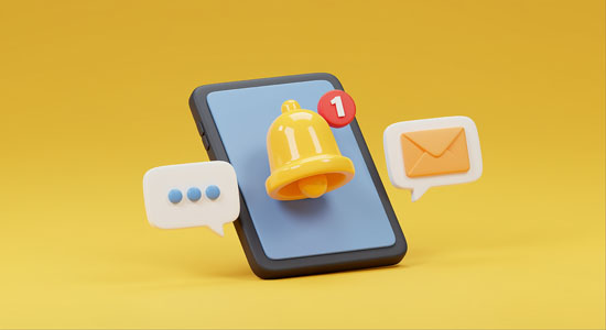 An illustration of a smartphone with multiple notifications