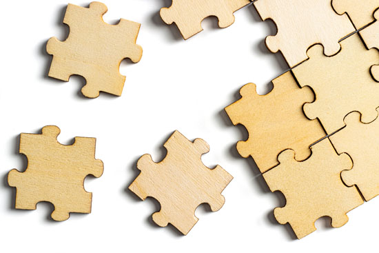 An incomplete wooden puzzle