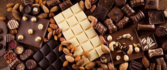 An image of various types of chocolate
