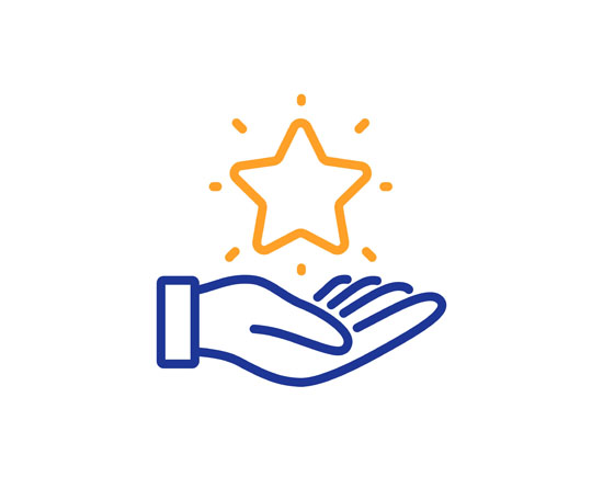 An image of a hand holding a gold star