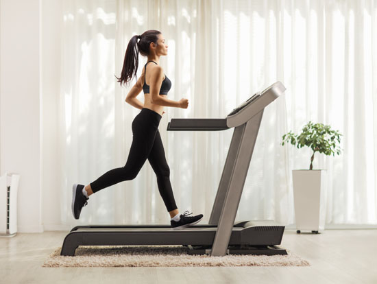 A person running on a treadmill