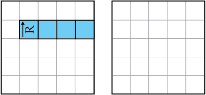 Grid containing an I block