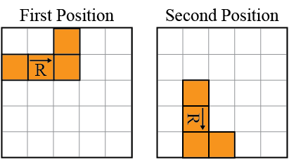 Change in orientation of an L block
