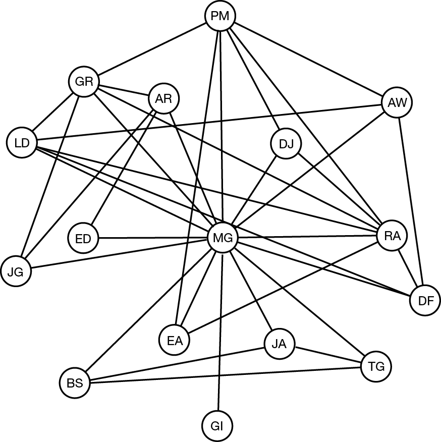 Graph of social media connections